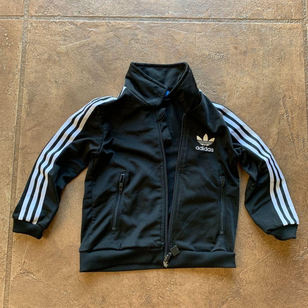 Adidas Toddler Zip Up Jacket Two Front Pockets Bla